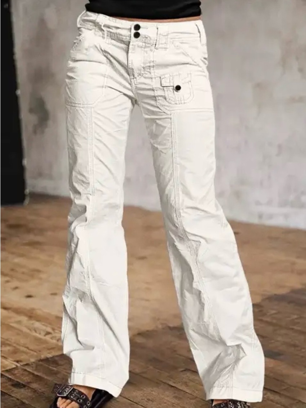 Flamingals White Utility Pants Jeans XS NWT